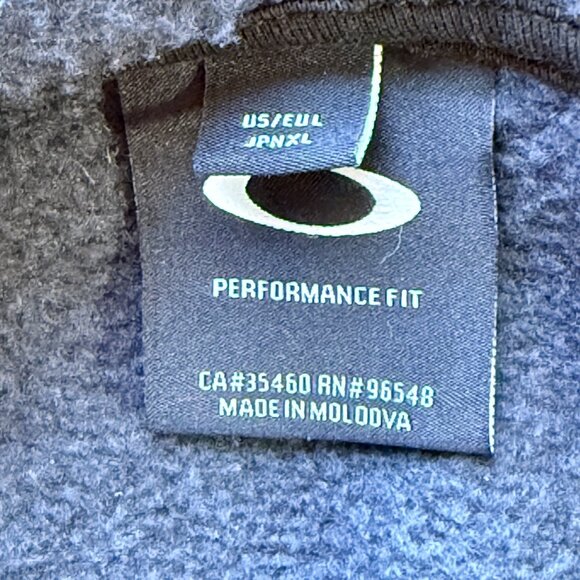 Oakley Hoodie Mens XL Navy Cotton Performance Fit Pullover Kangaroo Pocket Logo - Picture 4 of 6